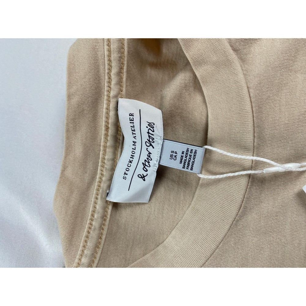 & Other Stories T-Shirt Womens Small Beige NWT Stockholm Atelier Crew Neck Tee - Picture 3 of 7